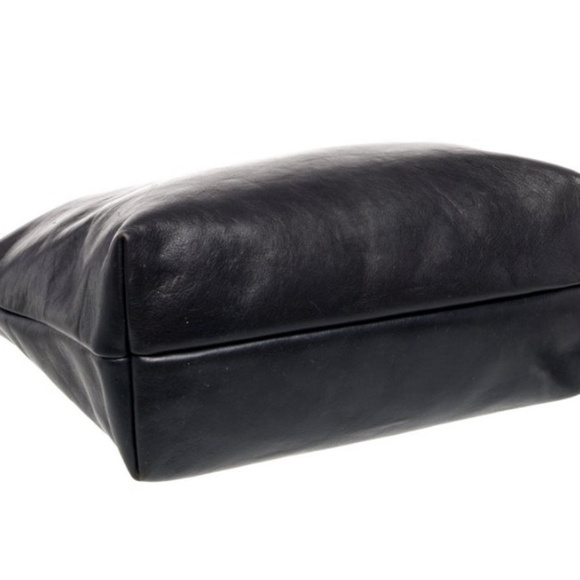 Clare V Navy Blue Leather Tote with Canvas Straps - Picture 4 of 5